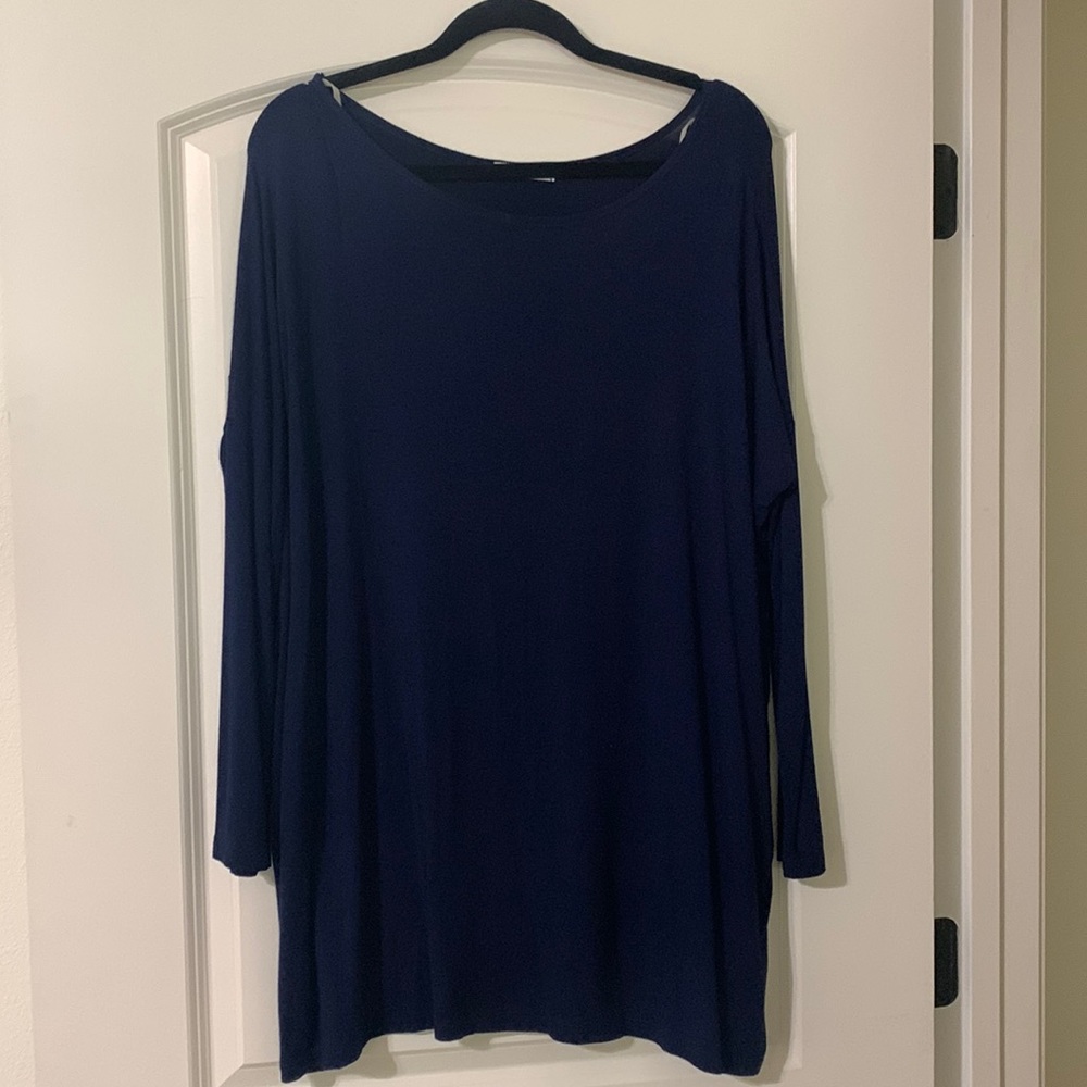 Navy Blue Long-sleeve T-Shirt Dress